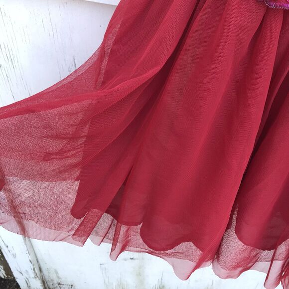 Pearl Georgina Chapman of Marchesa Red Mesh Lace Bustier Party Dress Size 0 - Picture 6 of 10